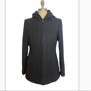 London Fog Wool Zip Front Jacket w Hood